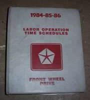 1985 Plymouth Colt Vista Labor Time Guide Binder