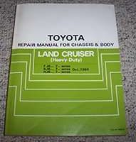1987 Toyota Land Cruiser Chassis & Body Service Repair Manual