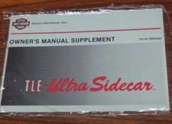 1984 Harley Davidson TLE-Ultra Sidecar Models Owner's Manual Supplement