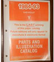 1993 Chevrolet Corvette Parts Catalog Manual