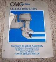 1984 OMC Sea Drive 1.6L & 2.5L S Type Transom Bracket Assembly Manual