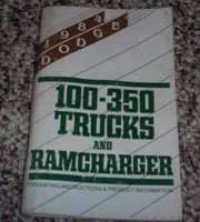 1984 Dodge Trucks 100-350 & Ramcharger Owner's Manual