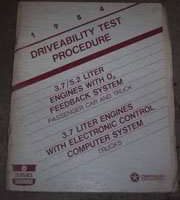 1984 Dodge Diplomat 3.7L & 5.2L Engines Driveablity Test Procedures
