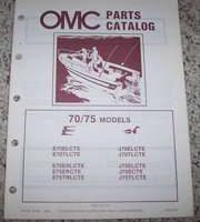 1984 Johnson Evinrude OMC Outboards 70 & 75 HP Models Parts Catalog
