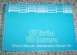 1984 Porsche 911 Turbo & 911 Carrera Owner Operator User Guide Manual