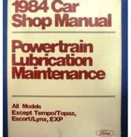1984 Lincoln Continental Powertrain, Lubrication & Maintenance Service Manual