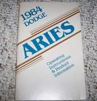 1984 Dodge Aries Owner's Manual