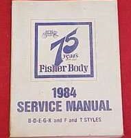 1984 Oldsmobile Delta 88 Fisher Body Service Manual