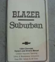 1984 Chevrolet Blazer, Suburban Owner's Manual