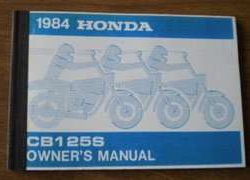 1984 Honda CB125S Motorcycle Owner's Manual