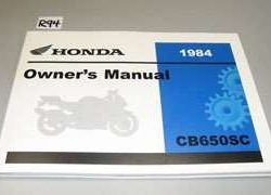 1984 Honda CB650SC Motorcycle Owner's Manual
