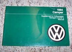1984 Volkswagen Vanagon Camper Owner's Manual Supplement