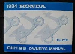 1984 Honda CH125 Elite Scooter Owner's Manual