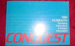 1984 Chrysler Conquest Owner's Manual