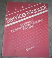 1984 Chrysler Conquest 4 Speed Automatic Transmission Service Manual Supplement