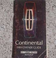 1984 Lincoln Continental Owner's Manual