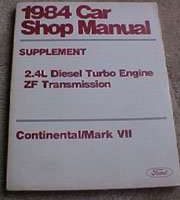 1984 Lincoln Continental & Mark VII 2.4L Diesel Turbo Engine Service Manual Supplement