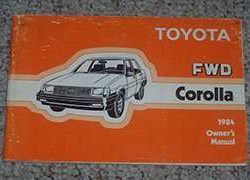 1984 Toyota Corolla FWD Owner's Manual
