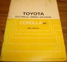 1984 Toyota Corolla FF Electrical Wiring Diagram Manual