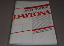 1984 Dodge Daytona Owner's Manual