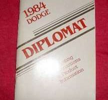 1984 Dodge Diplomat Owner's Manual