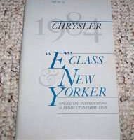 1984 Chrysler E-Class & New Yorker Owner's Manual