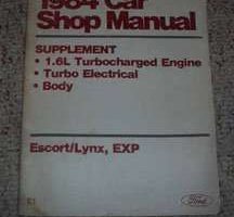 1984 Mercury Lynx 1.6L Turbo Engine Service Manual Supplement