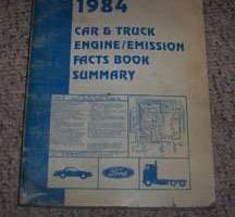 1984 Mercury Topaz Engine/Emission Facts Book Summary