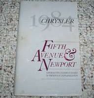 1984 Chrysler Fifth Avenue & Newport Owner's Manual