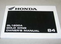 1984 Honda GL1200A Motorcycle Owner's Manual