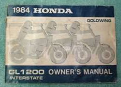 1984 Honda GL1200I Goldwing Interstate Motorcycle Owner's Manual