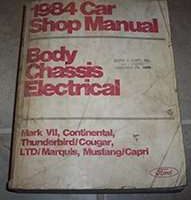 1984 Mercury Capri Body, Chassis & Electrical Service Manual