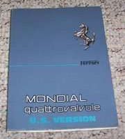 1983 Ferrari Mondial Quattrovalvole Owner's Manual
