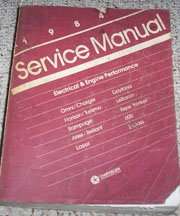 1984 Dodge Rampage Electrical & Engine Performance Service Manual