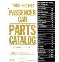 1984 Ford Mustang Parts Catalog Text & Illustrations