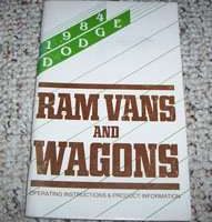 1984 Dodge Ram Van & Wagon Owner's Manual