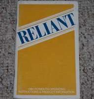 1984 Plymouth Reliant Owner's Manual