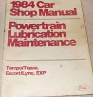 1984 Ford Tempo Powertrain, Lubrication & Maintenance Service Manual