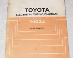 1984 Toyota Tercel Electrical Wiring Diagram Manual