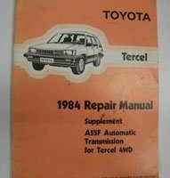 1984 Toyota Tercel A5SF Automatic Transmission Service Manual Supplement