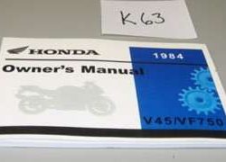 1984 Honda VF750F V45 Magna Motorcycle Owner's Manual