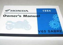 1984 Honda VF1100S V65 Sabre Motorcycle Owner's Manual