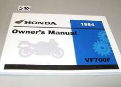 1984 Honda VF700F Interceptor Motorcycle Owner's Manual