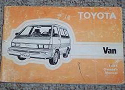 1984 Toyota Van Wagon Owner's Manual