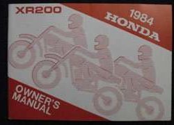 1984 Honda XR200 Motorcycle Owner's Manual