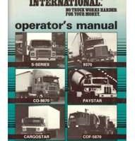 1985 International CO1650B, CO1750B, CO1850B, COF1950B CargoStar Truck Chassis Operator's Manual