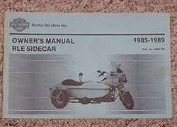 1985 Harley Davidson RLE Sidecar Models Owner's Manual