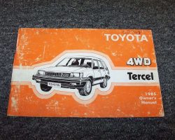 1985 Toyota Tercel 4WD Owner's Manual