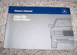 1985 Mercedes Benz 300SD Turbo Diesel Owner's Manual