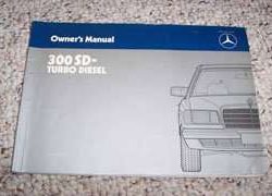 1984 Mercedes Benz 300SD Turbo Diesel Owner's Manual